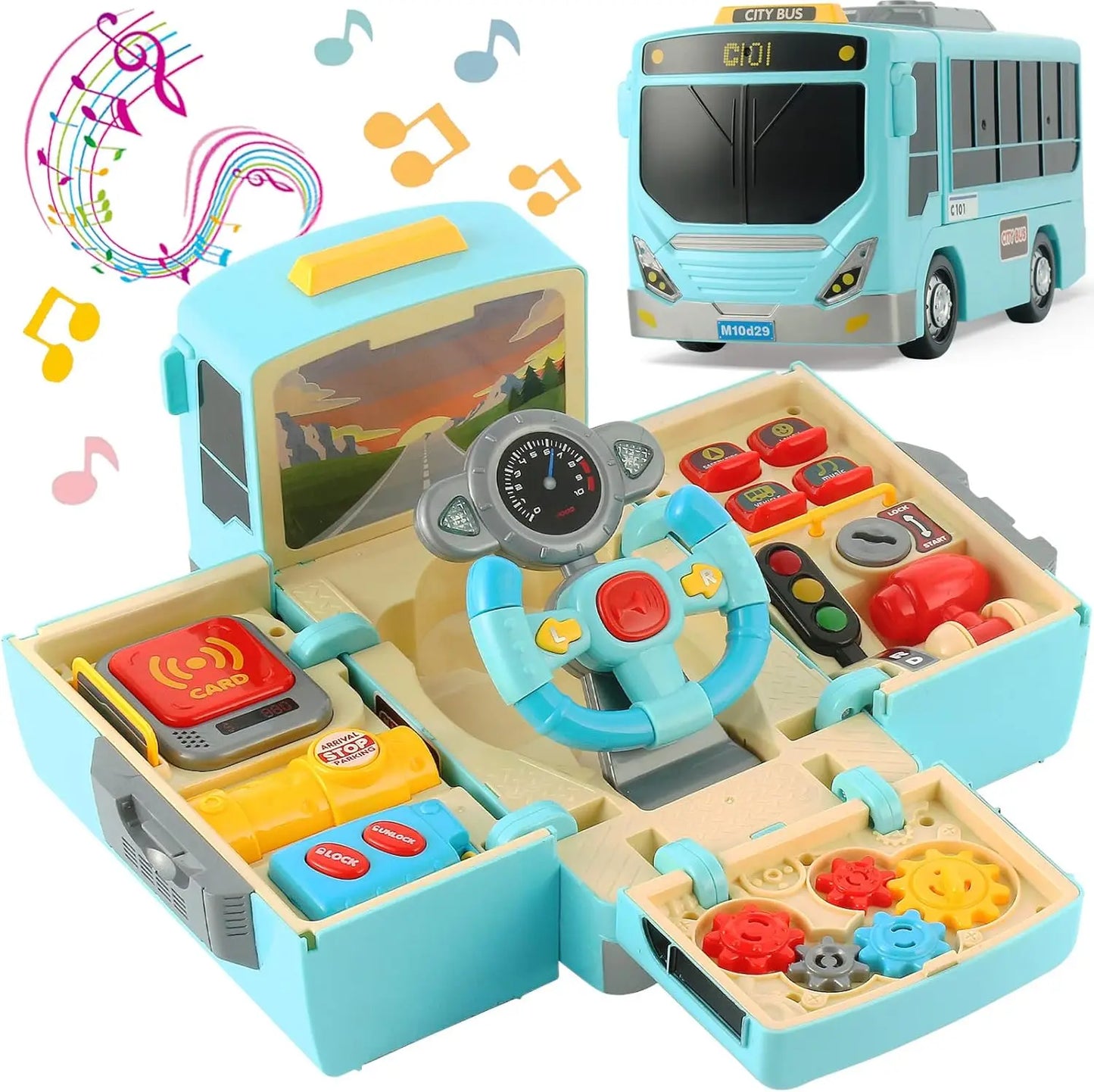 Toddler School Bus Toy With Sound and Light