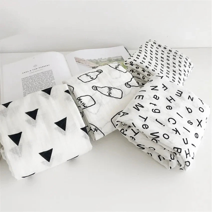 100% Muslin Cotton Swaddle Blankets