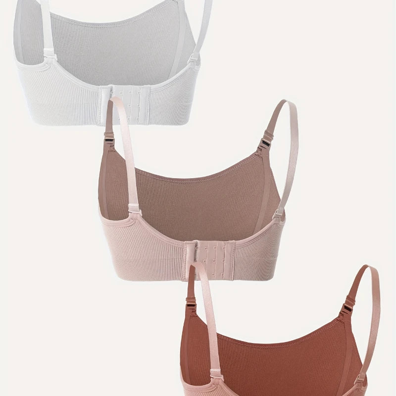 3 PCS Set Breathable Front Open Nursing Bra