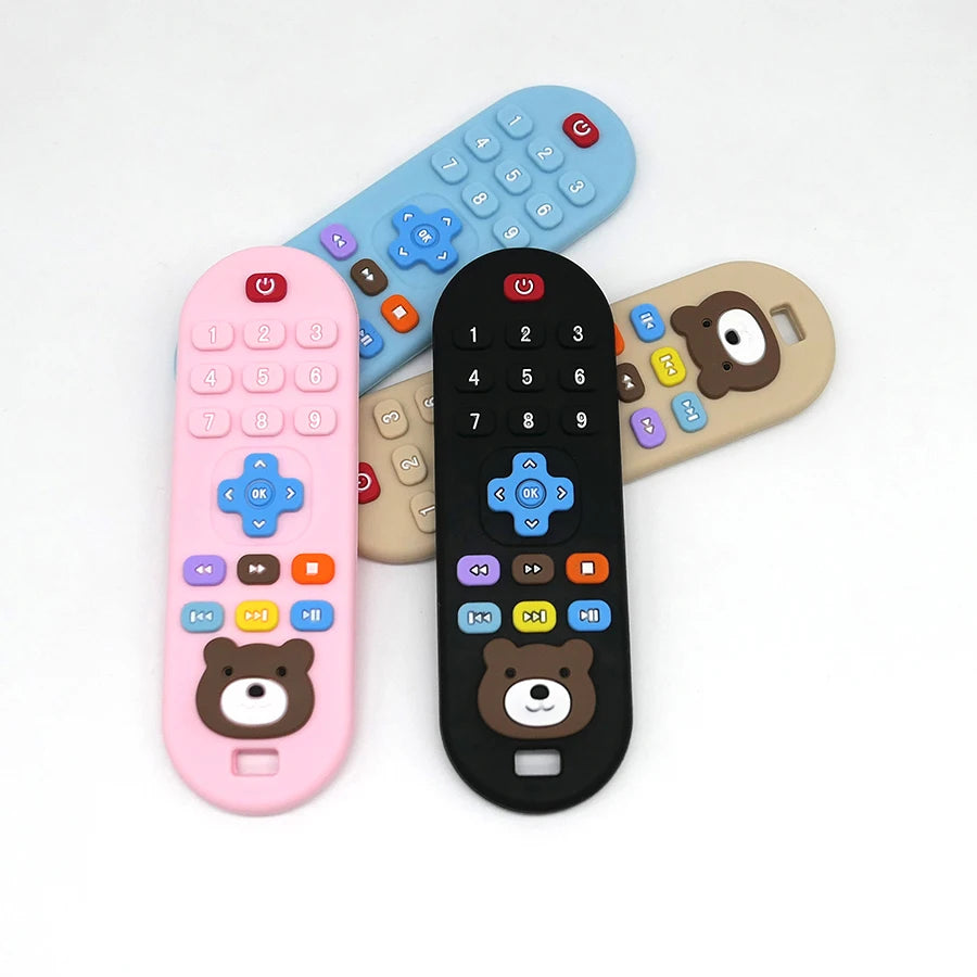 Silicone remote control teether