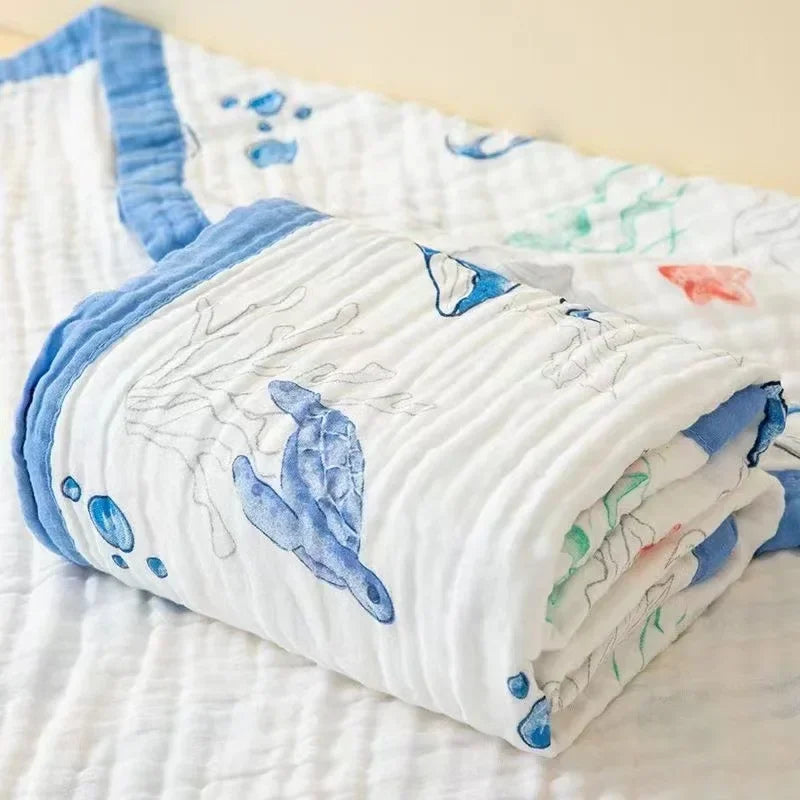 100% Cotton Muslin Swaddle Baby Blankets