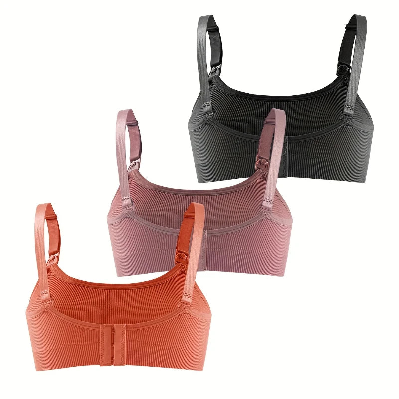 3 PCS Set Breathable Front Open Nursing Bra