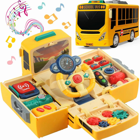 Toddler School Bus Toy With Sound and Light