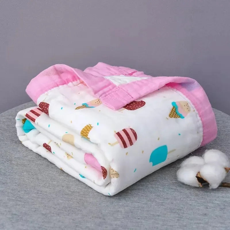 100% Cotton Muslin Swaddle Baby Blankets