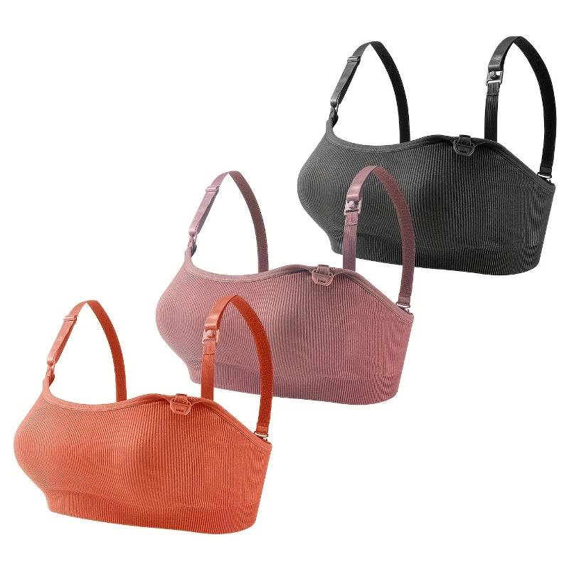 3 PCS Set Breathable Front Open Nursing Bra