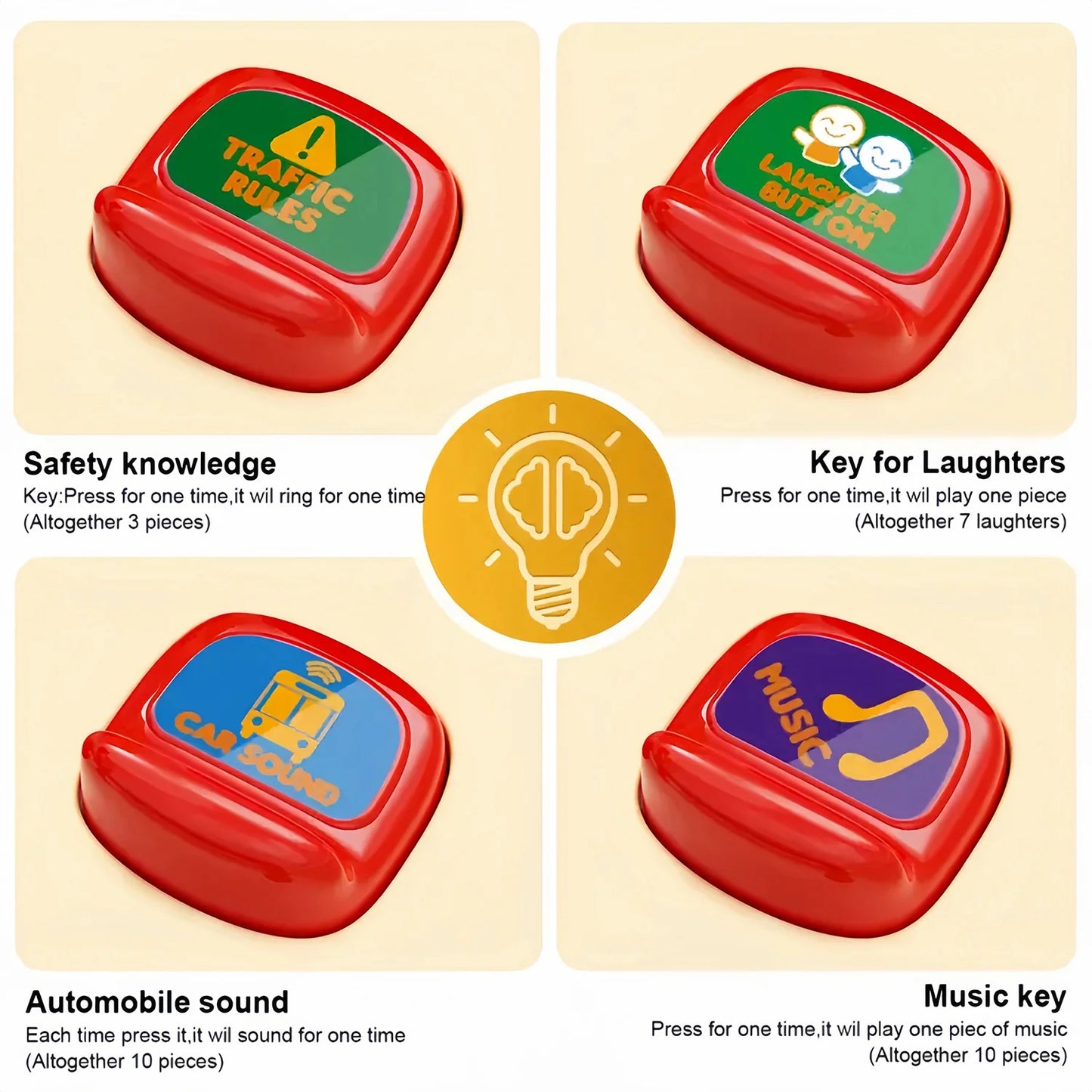 Toddler School Bus Toy With Sound and Light